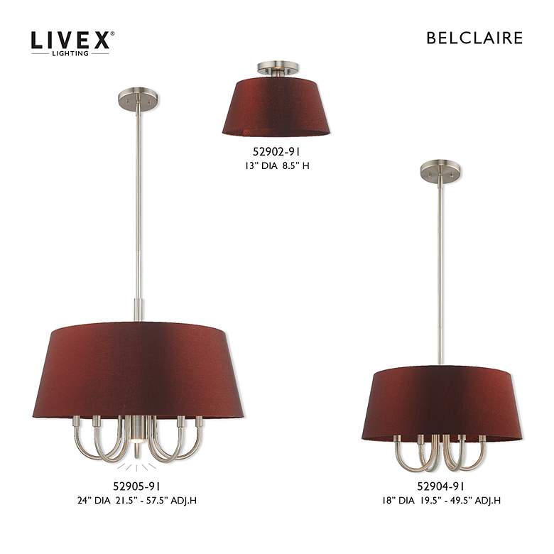 Image 4 Belclaire 6 Light Brushed Nickel Pendant Chandelier more views