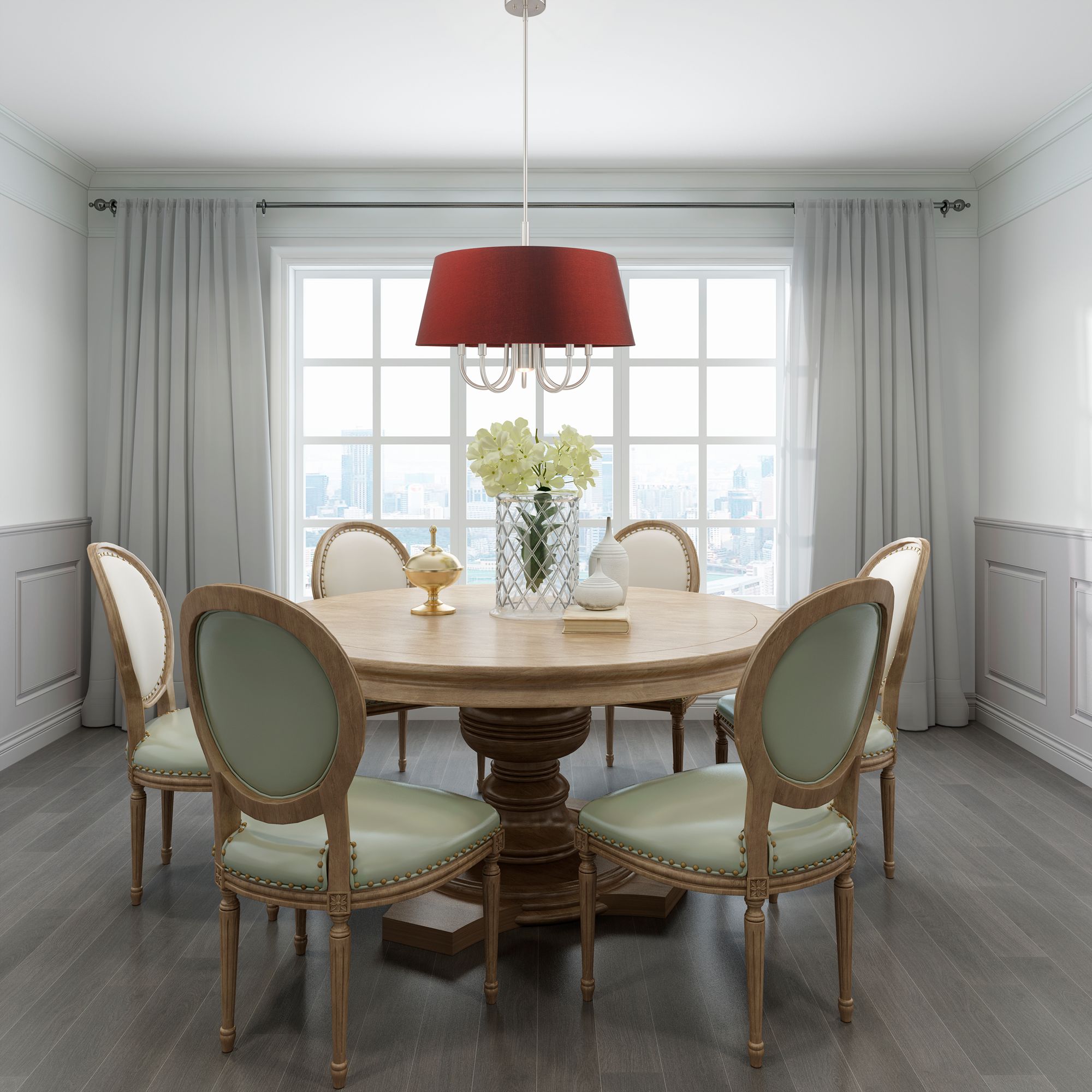 Belclaire 6 Light Brushed Nickel Pendant Chandelier