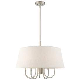 Image1 of Belclaire 6 Light Brushed Nickel Pendant Chandelier