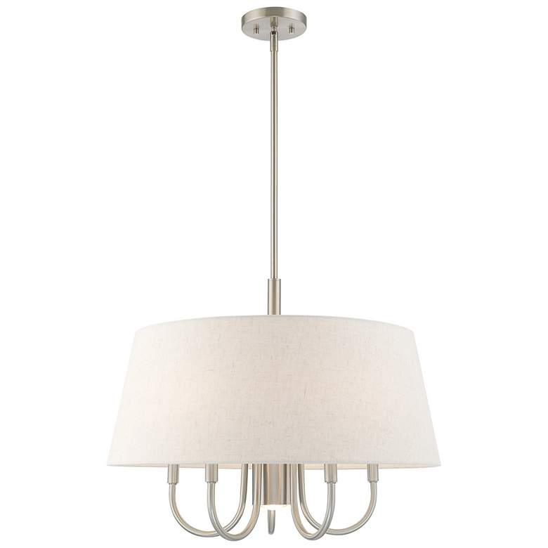 Image 2 Belclaire 6 Light Brushed Nickel Pendant Chandelier