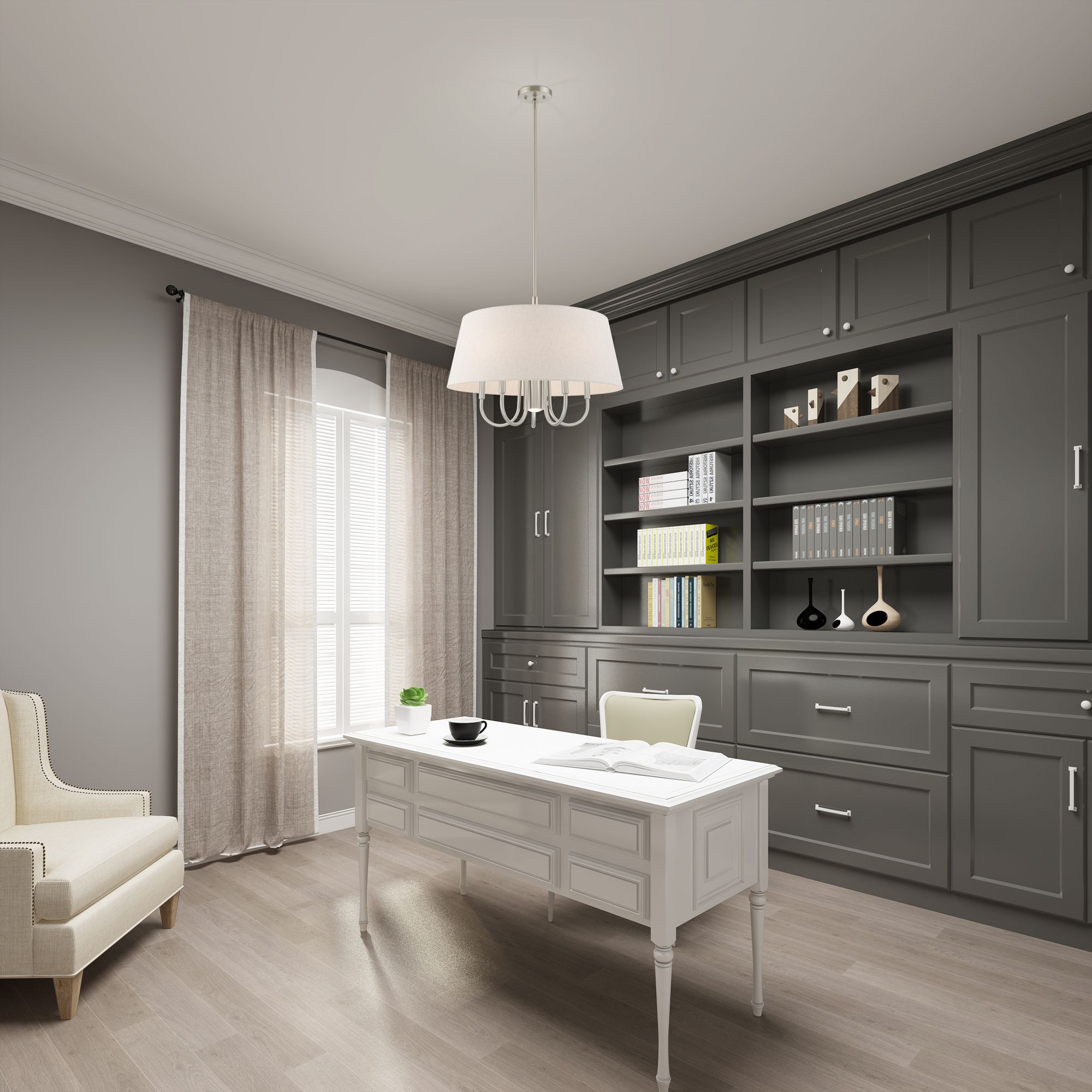 Belclaire 6 Light Brushed Nickel Pendant Chandelier