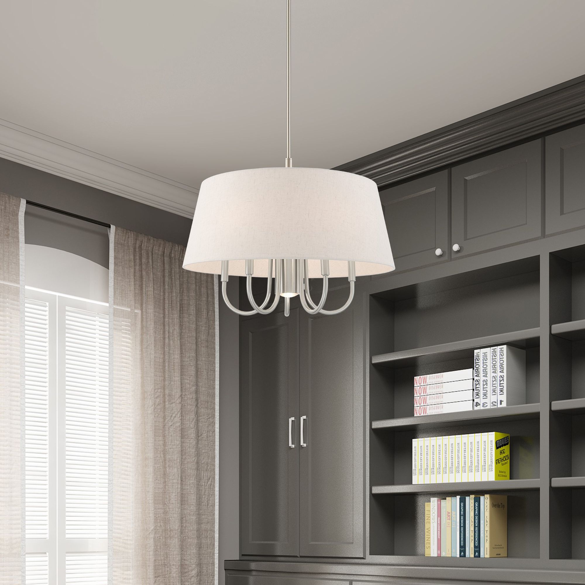 Belclaire 6 Light Brushed Nickel Pendant Chandelier