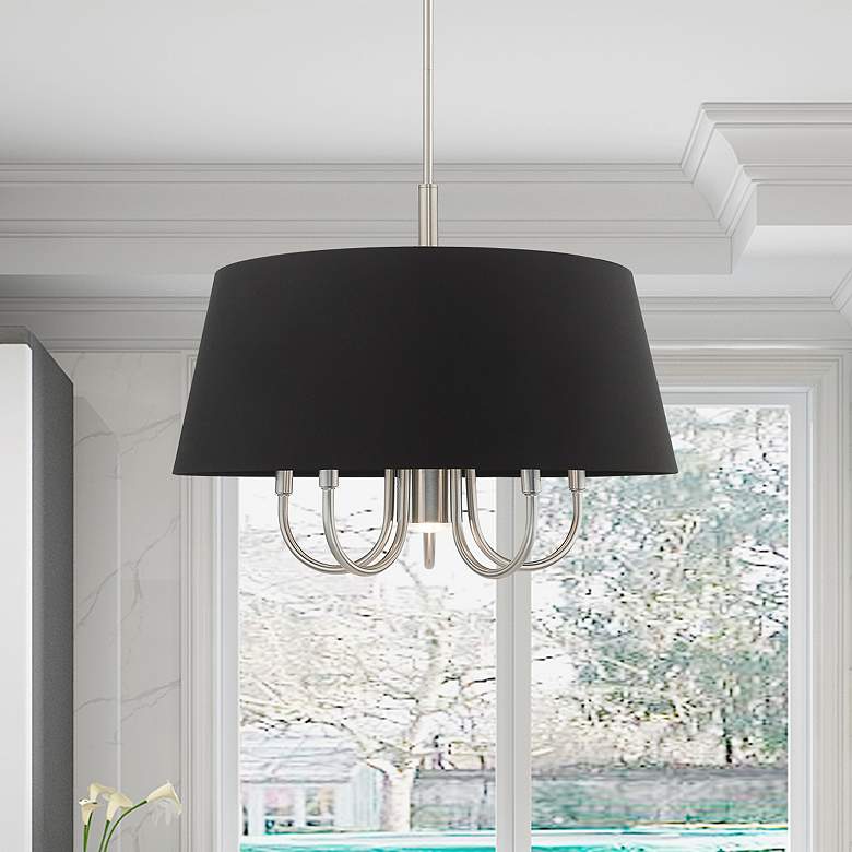 Image 1 Belclaire 6 Light Brushed Nickel Pendant Chandelier