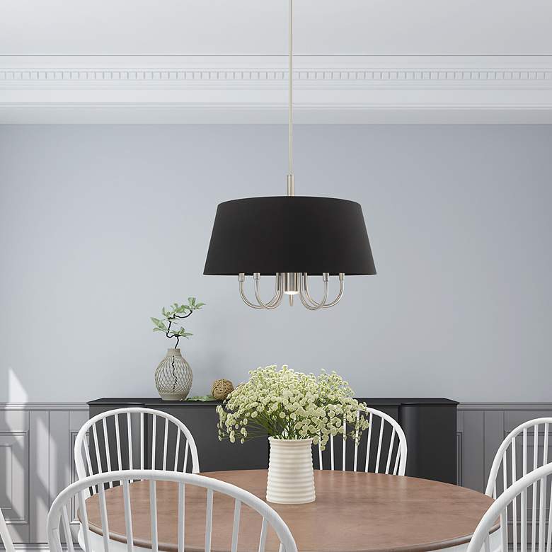 Image 7 Belclaire 6 Light Brushed Nickel Pendant Chandelier more views