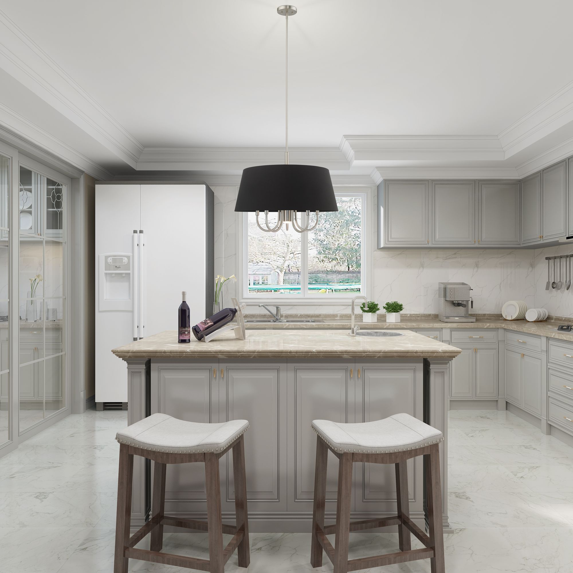 Belclaire 6 Light Brushed Nickel Pendant Chandelier