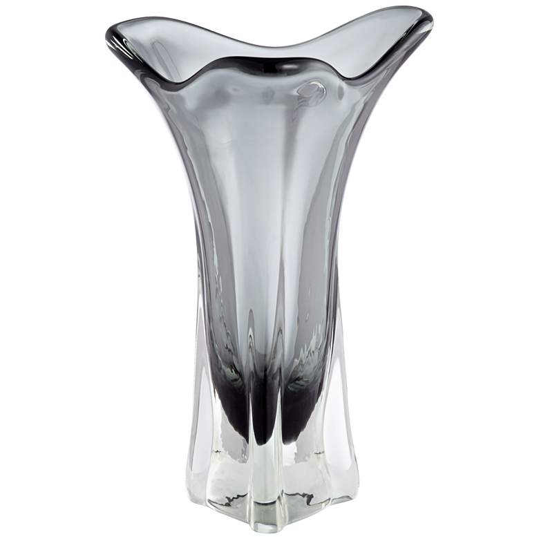 Image 1 Belen 13 3/4" High Gray Glass Vase