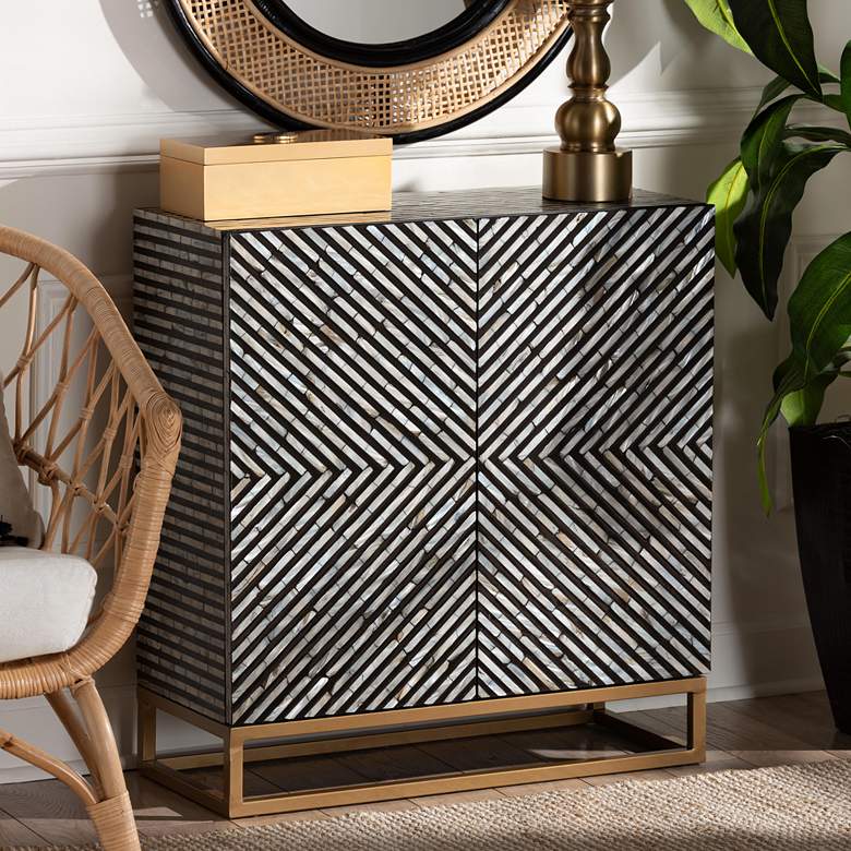 Image 1 Belenus 27 1/2" Wide Black and Gray 2-Door Storage Cabinet