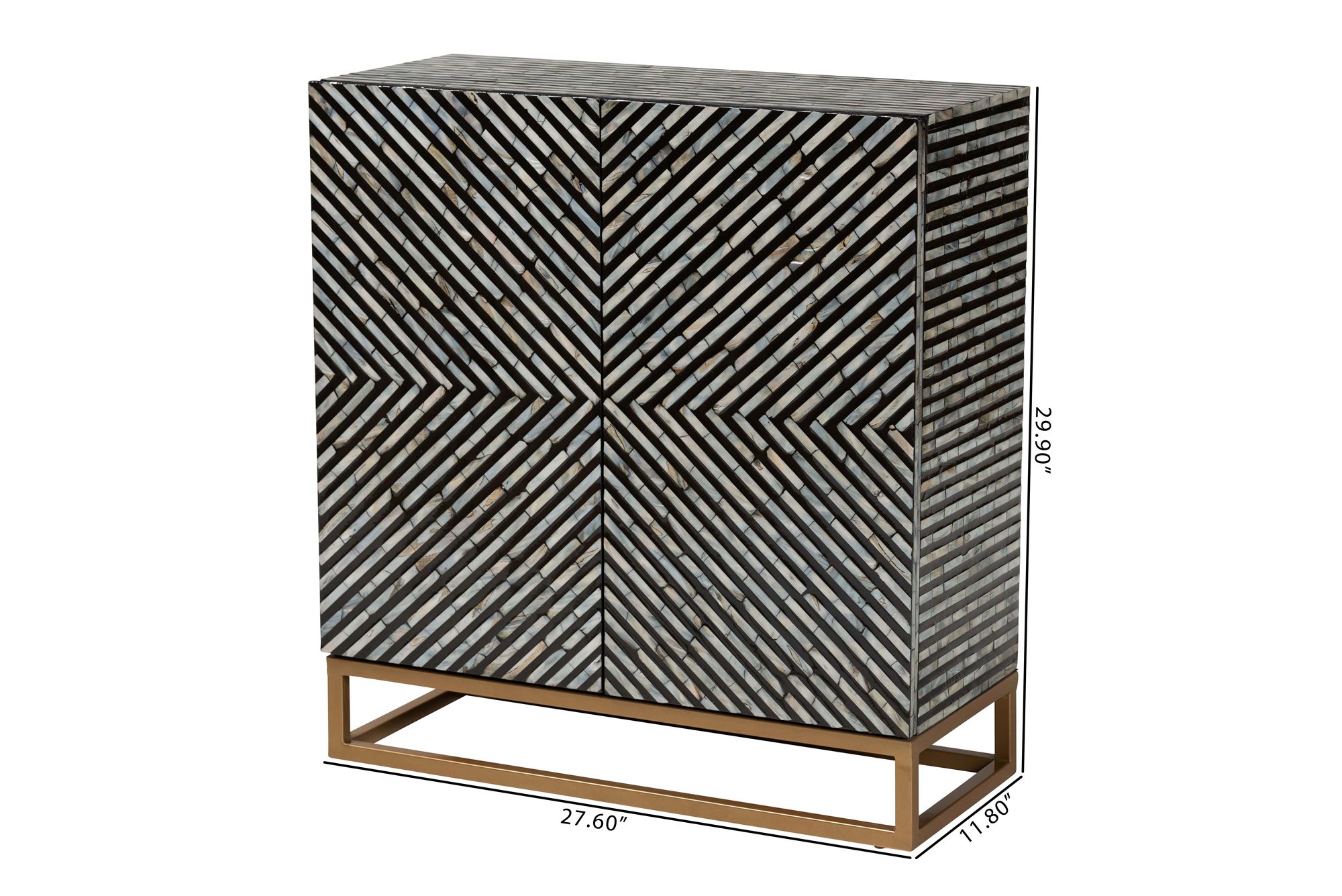 Belenus 27 1/2" Wide Black and Gray 2-Door Storage Cabinet