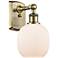 Belfast 11" High Antique Brass Sconce w/ Matte White Shade