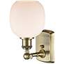 3_Belfast 11" High Antique Brass Sconce w/ Matte White Shade more views