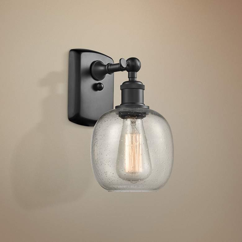 Image 1 Belfast 11" High Matte Black Adjustable Wall Sconce