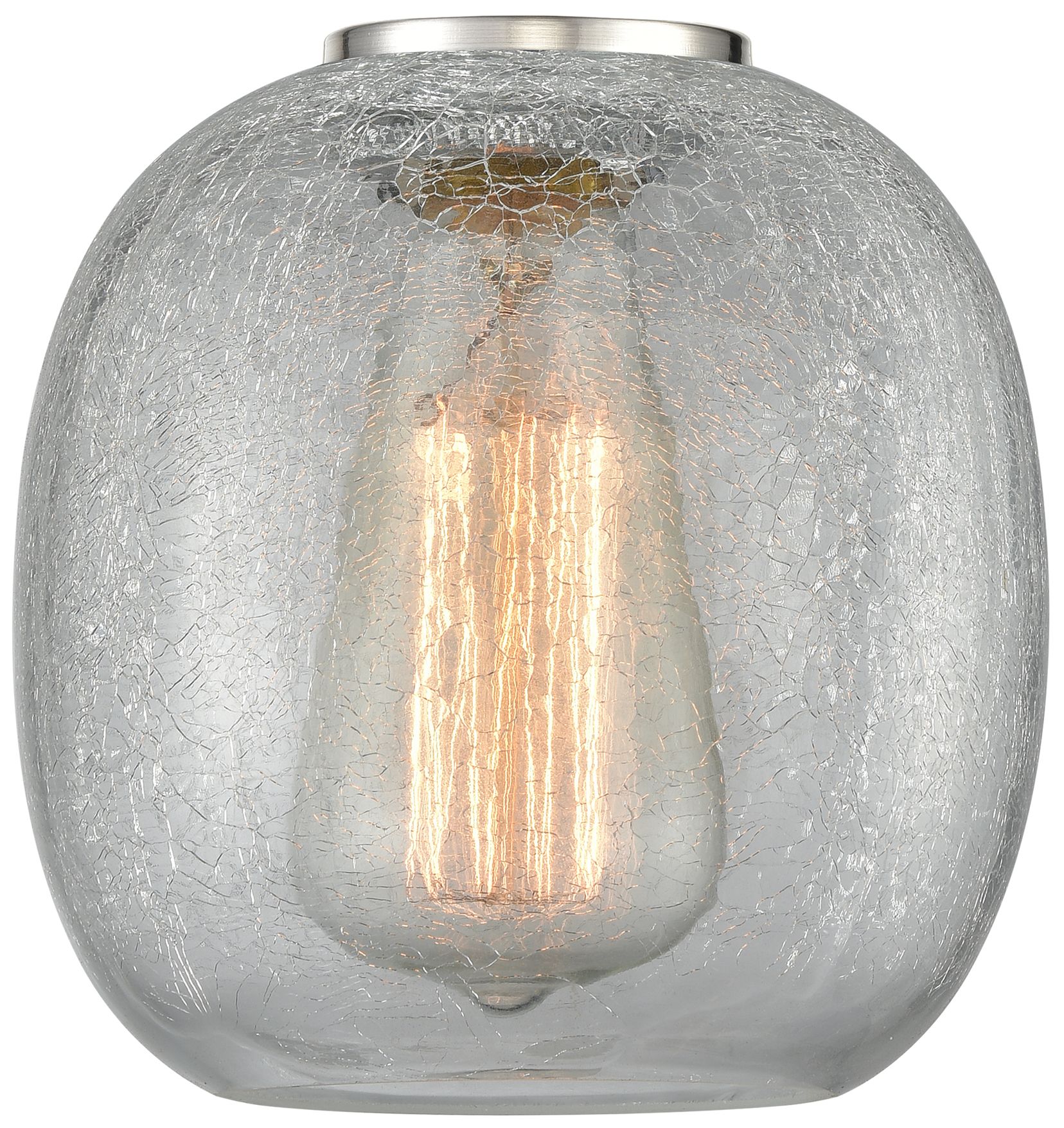 Image 4 Belfast 15" 2-Light Matte Black Bath Light w/ Clear Crackle Shade more views