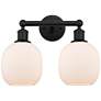 Belfast 15" 2-Light Matte Black Bath Light w/ Matte White Shade