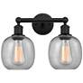 Belfast 15" 2-Light Matte Black Bath Light w/ Seedy Shade