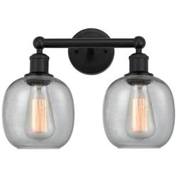 Belfast 15" 2-Light Matte Black Bath Light w/ Seedy Shade