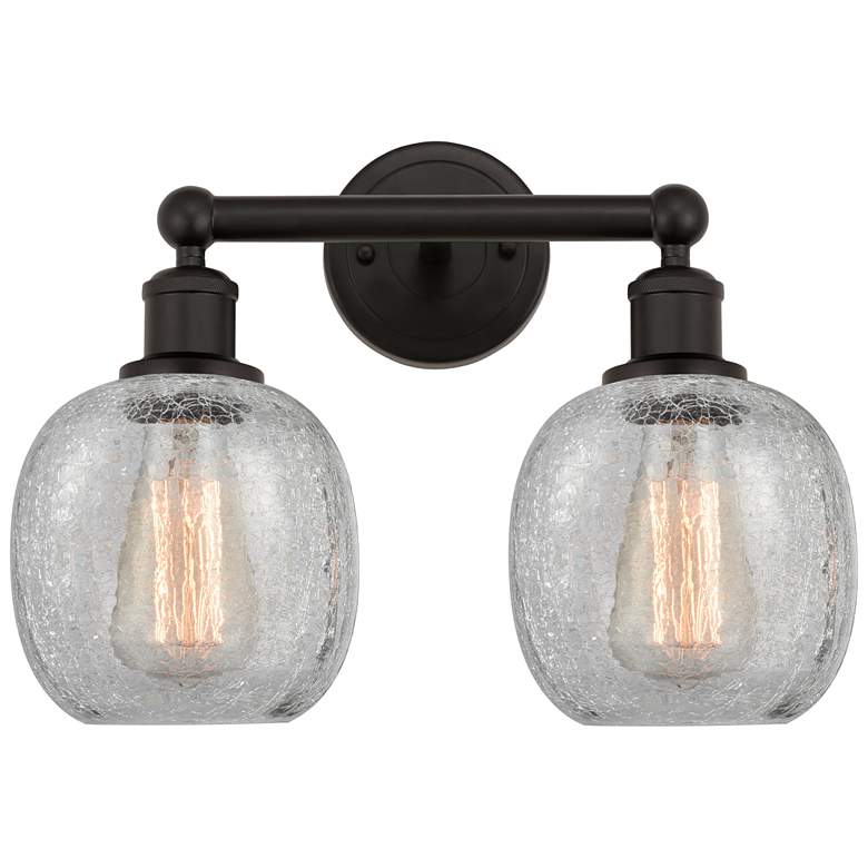 Image 1 Belfast 15" 2-Light Oil Rubbed Bronze Bath Light w/ Clear Crackle Shad