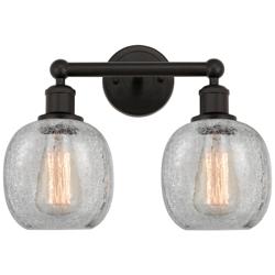 Belfast 15" 2-Light Oil Rubbed Bronze Bath Light w/ Clear Crackle Shad