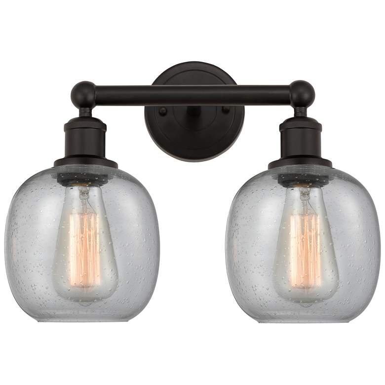 Image 1 Belfast 15" 2-Light Oil Rubbed Bronze Bath Light w/ Seedy Shade