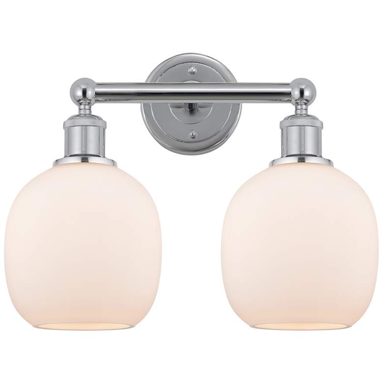 Image 1 Belfast 15" 2-Light Polished Chrome Bath Light w/ Matte White Shade