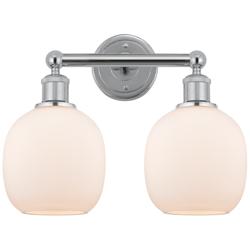 Belfast 15" 2-Light Polished Chrome Bath Light w/ Matte White Shade