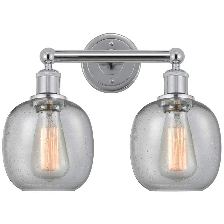 Image 1 Belfast 15" 2-Light Polished Chrome Bath Light w/ Seedy Shade