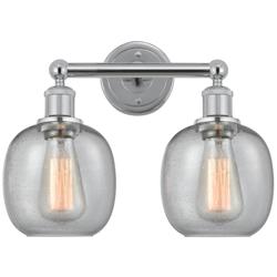 Belfast 15" 2-Light Polished Chrome Bath Light w/ Seedy Shade