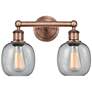 1_Belfast 15" Wide 2 Light Antique Copper Bath Vanity Light With Seedy S
