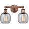 Belfast 15" Wide 2 Light Antique Copper Bath Vanity Light With Seedy S