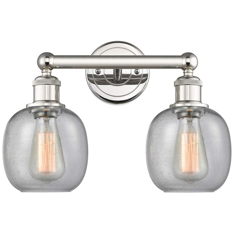 Image 1 Belfast 15" Wide 2 Light Polished Nickel Bath Vanity Light With Seedy