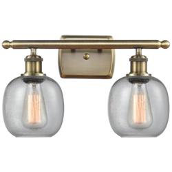 Belfast 16" 2-Light Antique Brass Bath Light w/ Seedy Shade
