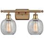 Belfast 16" 2-Light Brushed Brass Bath Light w/ Clear Crackle Shade
