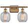 Belfast 16" 2-Light Brushed Brass Bath Light w/ Clear Crackle Shade