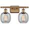Belfast 16" 2-Light Brushed Brass Bath Light w/ Seedy Shade