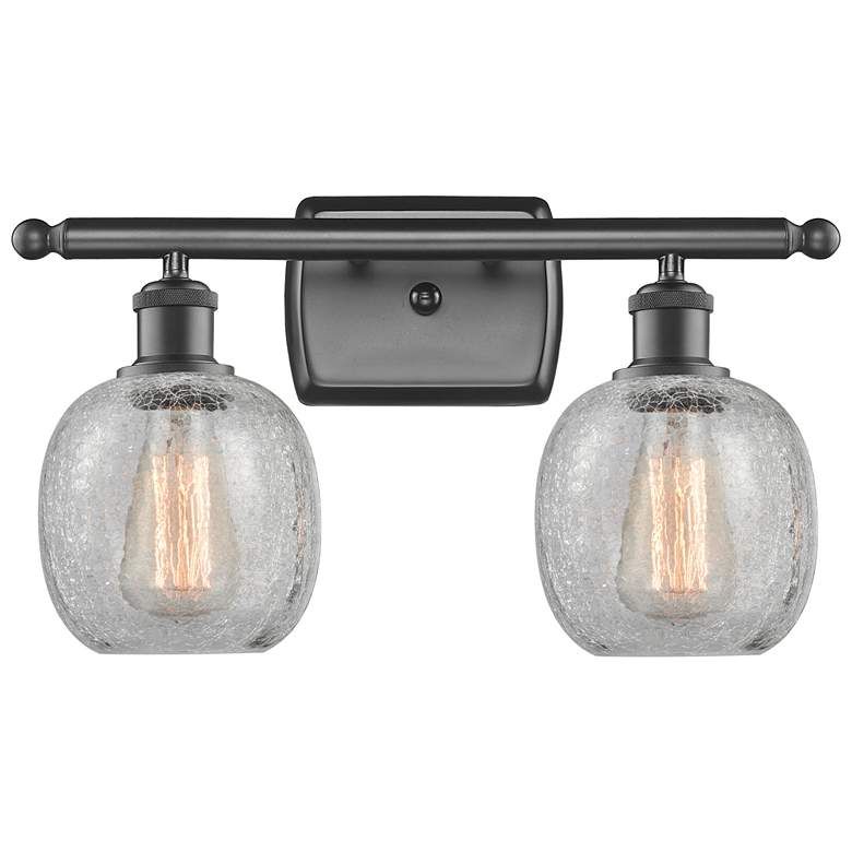 Image 1 Belfast 16" 2-Light Oil Rubbed Bronze Bath Light w/ Clear Crackle Shad