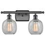 Belfast 16" 2-Light Oil Rubbed Bronze Bath Light w/ Clear Crackle Shad