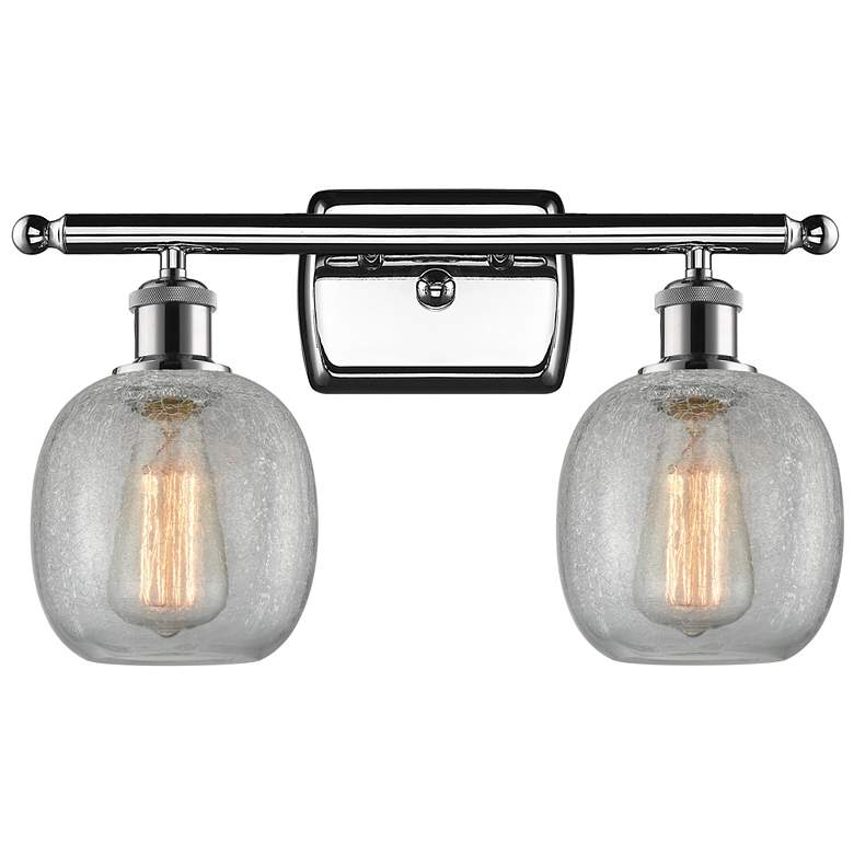 Image 1 Belfast 16" 2-Light Polished Chrome Bath Light w/ Clear Crackle Shade
