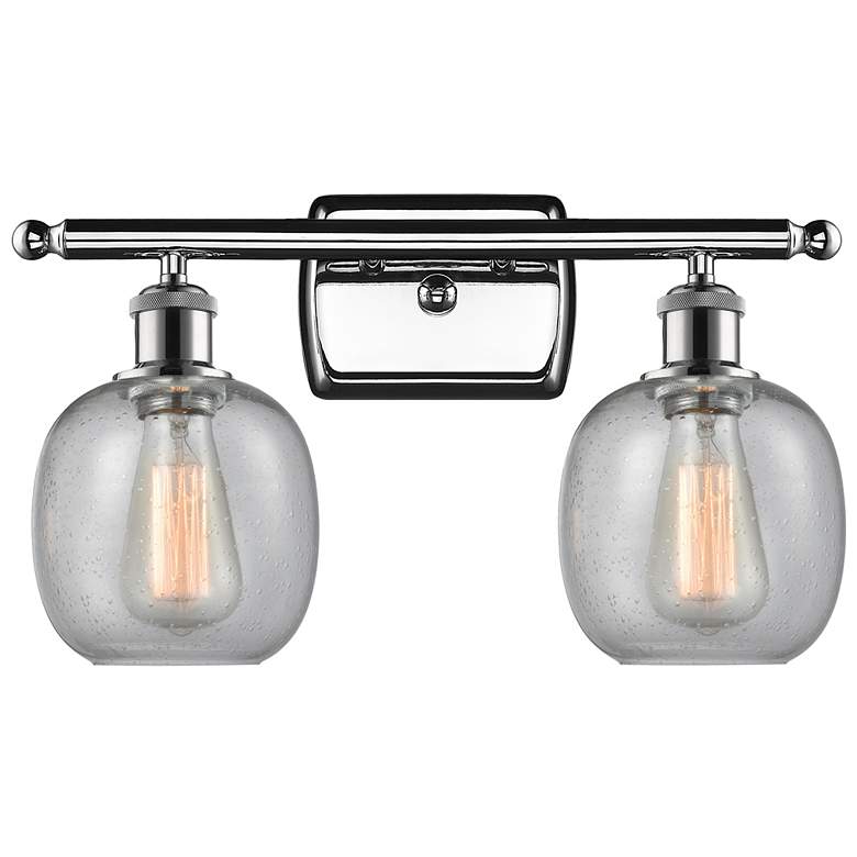 Image 1 Belfast 16" 2-Light Polished Chrome Bath Light w/ Seedy Shade