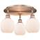 Belfast 17.75"W 3 Light Antique Copper Flush Mount w/ White Shade