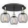 Belfast 17.75"W 3 Light Black Antique Brass Flush Mount w/ Seedy Shade