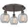 Belfast 17.75"W 3 Light Oil Rubbed Bronze Flush Mount w/ Crackle Shade