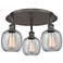 Belfast 17.75"W 3 Light Oil Rubbed Bronze Flush Mount w/ Seedy Glass S