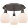 Belfast 17.75"W 3 Light Oil Rubbed Bronze Flush Mount w/ White Shade