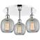 Belfast 17.75"W 3 Light Polished Chrome Flush Mount w/ Crackle Glass S
