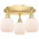 Belfast 17.75"W 3 Light Satin Gold Flush Mount With Matte White Glass