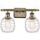 Belfast 2 Light 16" Bath Light - Antique Brass - Deco Swirl Shade