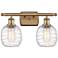 Belfast 2 Light 16" Bath Light - Brushed Brass - Deco Swirl Shade