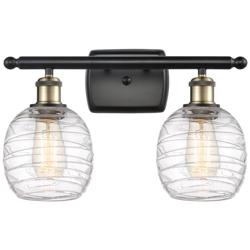 Belfast 2 Light 16" LED Bath Light - Black Antique Brass - Deco Swirl