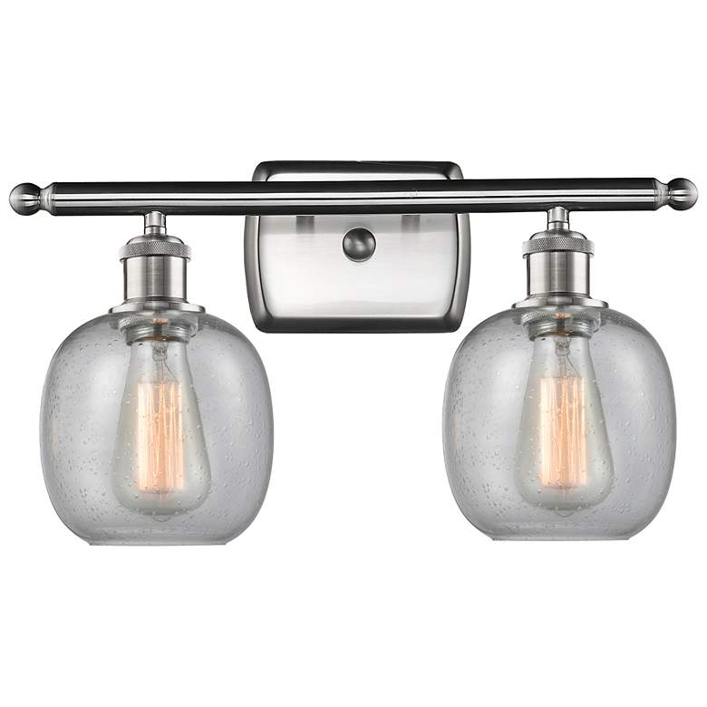 Image 1 Belfast 2 Light 16" LED Bath Light - Brushed Satin Nickel - Seedy Shad