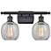 Belfast 2 Light 16" LED Bath Light - Matte Black - Clear Crackle Shade