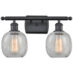 Belfast 2 Light 16" LED Bath Light - Matte Black - Clear Crackle Shade